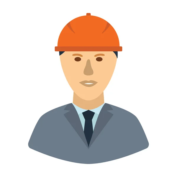 Pictogram van bouw werknemer hoofd in helm — Stockvector