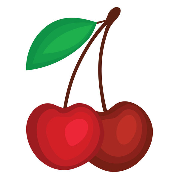 Flat design icon of Cherries