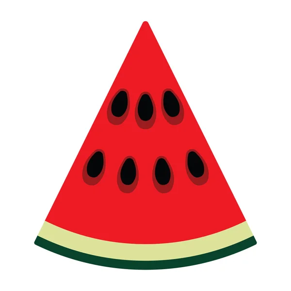 Flache Design-Ikone der Wassermelone — Stockvektor