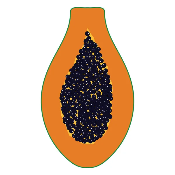 Flache Design-Ikone von Papaya — Stockvektor