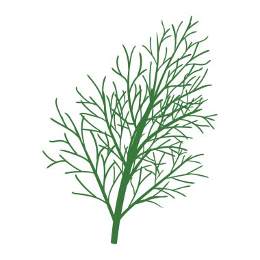 Dill Simgesi. Düz Renk Tasarımı. Vektör İllüstrasyonu.