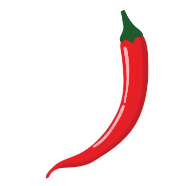 Chili Pepper Icon. Düz Renk Tasarımı. Vektör İllüstrasyonu.
