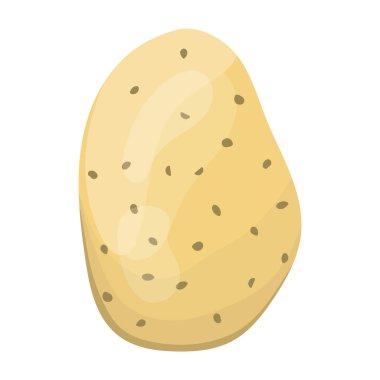 Patates Simgesi. Düz Renk Tasarımı. Vektör İllüstrasyonu.