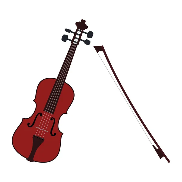 小提琴Icon 平面色彩设计 病媒图解 — 图库矢量图片