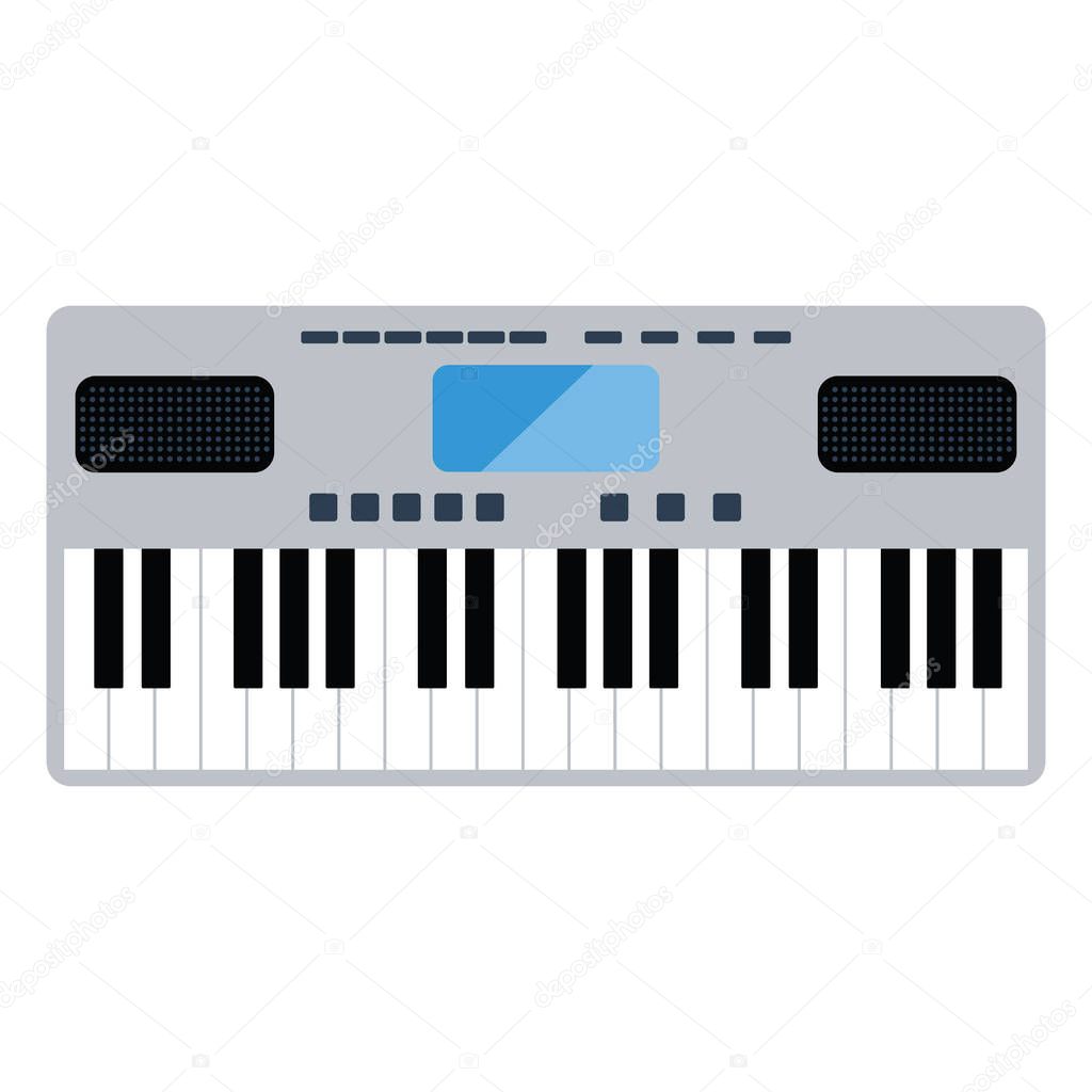 Music synthesizer icon. Flat color design. Vector illustration.
