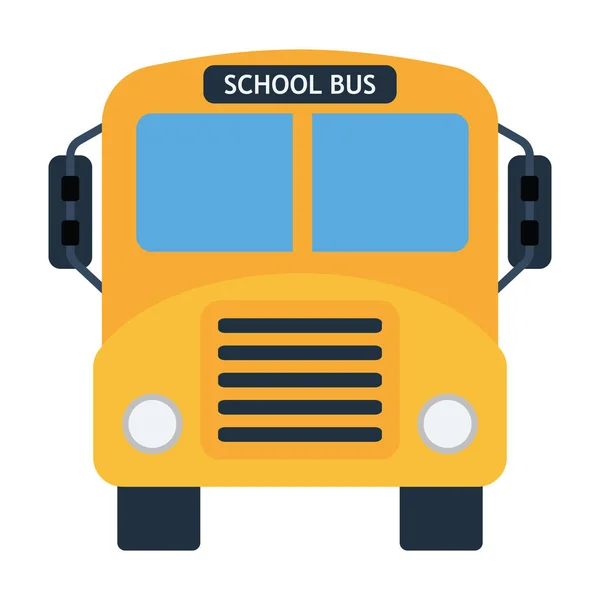 Икона Школьного Автобуса Плоский Дизайн Цвета Векторная Миграция — стоковый вектор