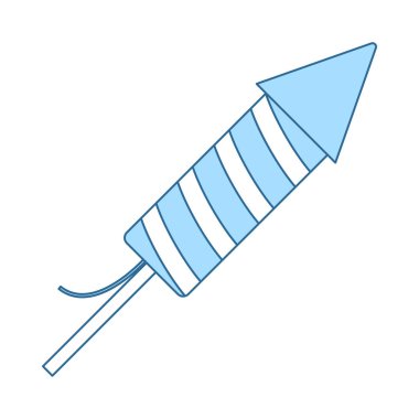 Parti Petard Simgesi. Mavi Dolgu Tasarımı ile ince çizgi. Vektör İllüstrasyonu.