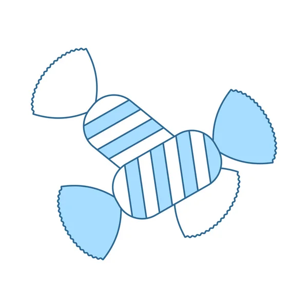 Icône Bonbons Ligne Mince Avec Conception Remplissage Bleu Illustration Vectorielle — Image vectorielle