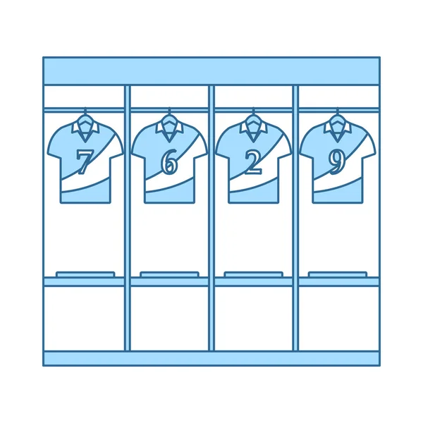 Locker Room Ikoon Dunne Lijn Met Blauwe Vulling Ontwerp Vector — Stockvector