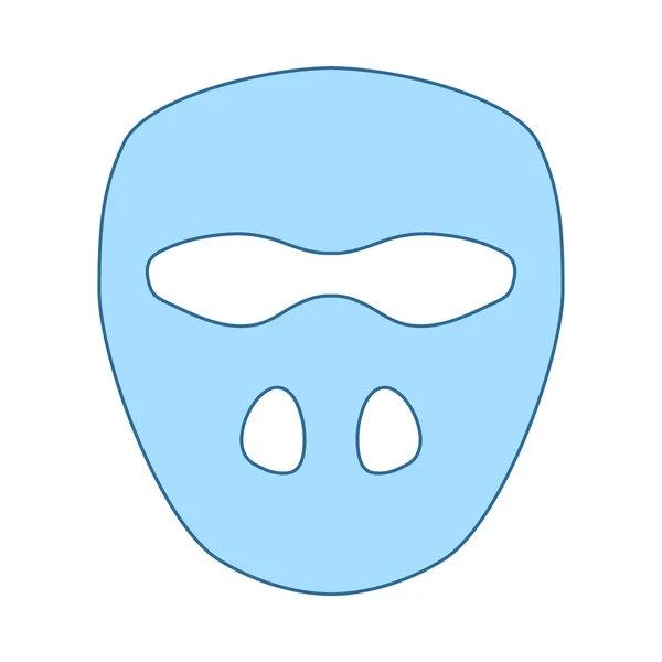 Cricket Helmet Icon Thin Line Blue Fill Design Vector Illustration — Stock Vector