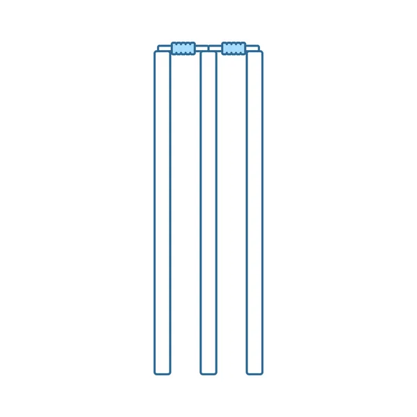 Kriket Kalesi Ikonu Mavi Dolgu Tasarımı Ile Ince Çizgi Vektör — Stok Vektör