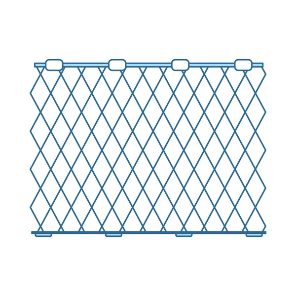 Ikona Sieci Rybackiej Cienka Linia Niebieskim Wypełnienia Projektu Ilustracja Wektorowa — Wektor stockowy