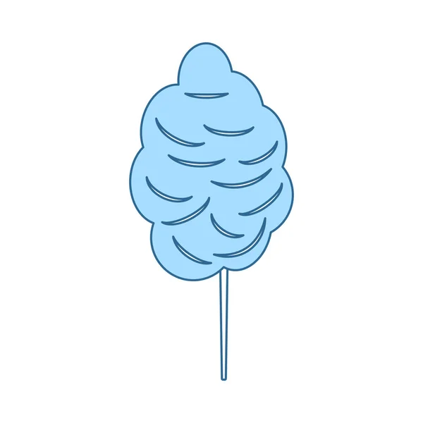 Cotton Candy Icon Thin Line Blue Fill Design Vector Illustration — Stock Vector