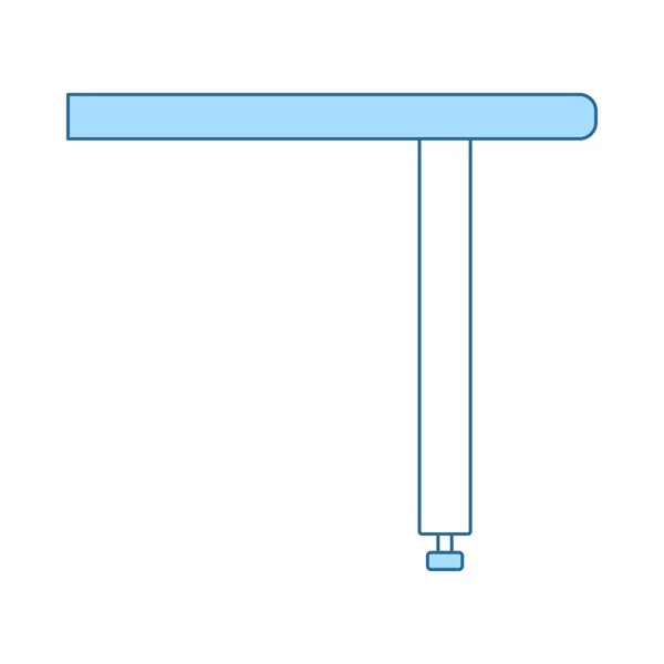 Icono Consola Mesa Informativa Línea Delgada Con Diseño Relleno Azul — Archivo Imágenes Vectoriales