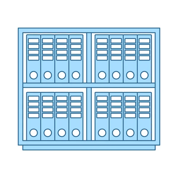 Gabinete Oficina Con Icono Carpetas Línea Delgada Con Diseño Relleno — Archivo Imágenes Vectoriales