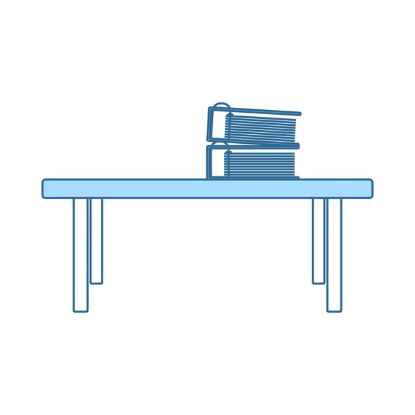 Alacsony Asztalú Iroda Ikon Vékony Vonal Kék Töltelék Design Vektorillusztráció — Stock Vector