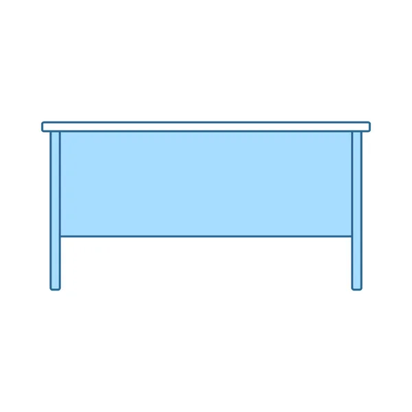 办公室桌子图标 蓝色填充设计的细线 病媒图解 — 图库矢量图片