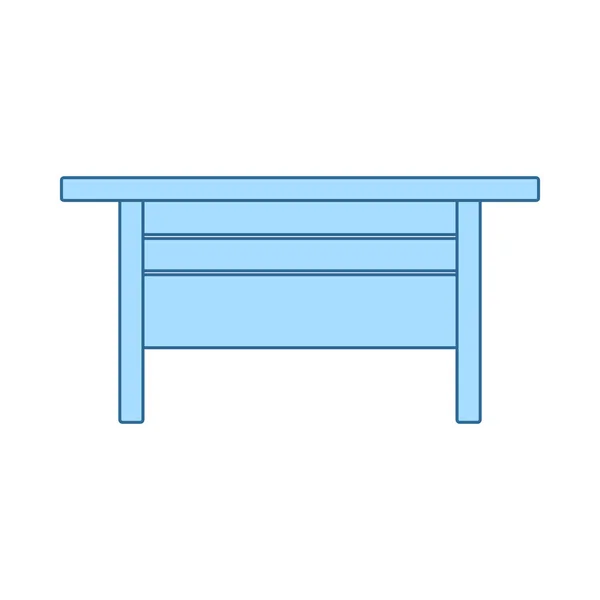 Főnök Irodai Asztal Ikon Vékony Vonal Kék Töltelék Design Vektorillusztráció — Stock Vector