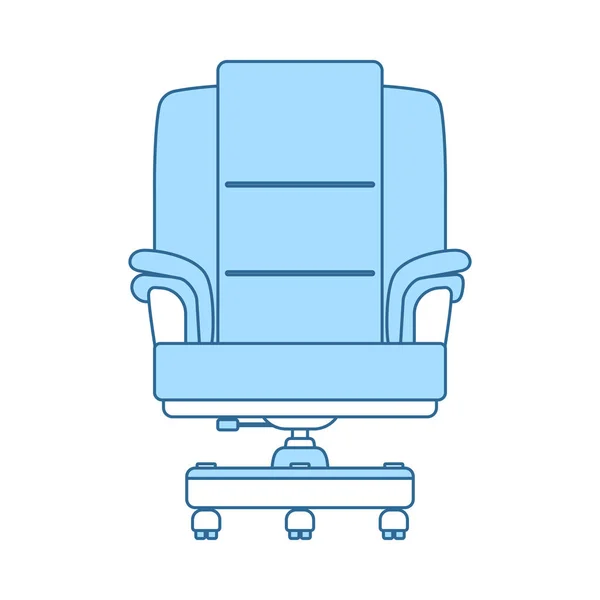 Jefe Sillón Icono Línea Delgada Con Diseño Relleno Azul Ilustración — Vector de stock