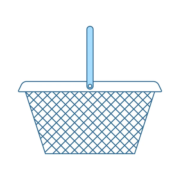 Supermercato Shoping Basket Icon Linea Sottile Con Disegno Blu Del — Vettoriale Stock