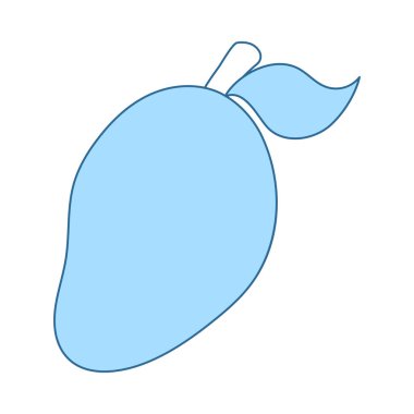 Ui Renkli Mango Simgesi. Mavi Dolgu Tasarımı ile ince çizgi. Vektör İllüstrasyonu.