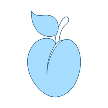 Ui Rengârenk Erik Simgesi. Mavi Dolgu Tasarımı ile ince çizgi. Vektör İllüstrasyonu.