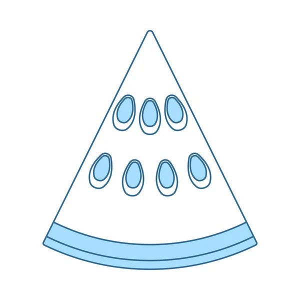 Икона Арбуза Цветах Тонкая Линия Голубой Начинкой Векторная Миграция — стоковый вектор