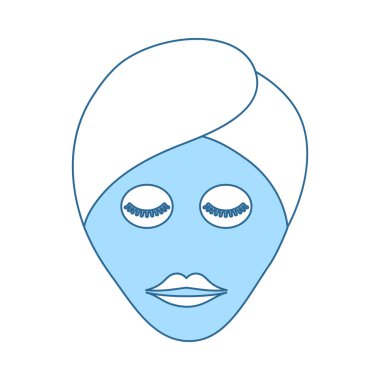 Nemlendirici Maske Simgesi ile Kadın Baş