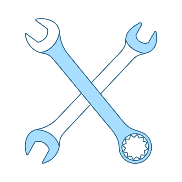 Crossed Wrench Icon — Stock Vector