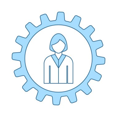 Takım çalışması simgesi. Mavi Dolgu Tasarımı ile ince çizgi. Vektör İllüstrasyonu.
