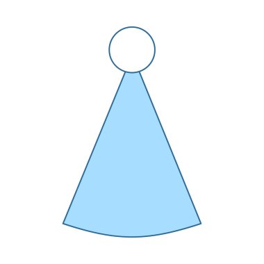 Parti Konisi Şapka Simgesi. Mavi Dolgu Tasarımı ile ince çizgi. Vektör İllüstrasyonu.