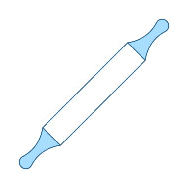 Fırın Pin-Roll Simgesi. Mavi Dolgu Tasarımı ile ince çizgi. Vektör İllüstrasyonu.