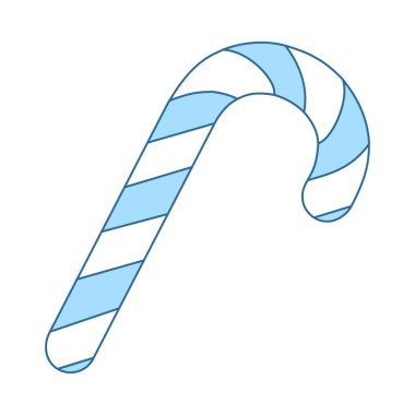 Çubuk Şeker Simgesi. Mavi Dolgu Tasarımı ile ince çizgi. Vektör İllüstrasyonu.