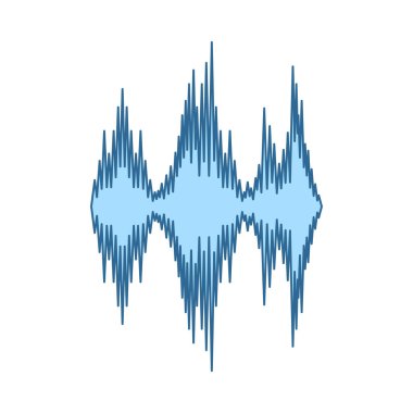Müzik Ekolayzır Simgesi. Mavi Dolgu Tasarımına Sahip İnce Çizgi. Vektör İllüstrasyonu.