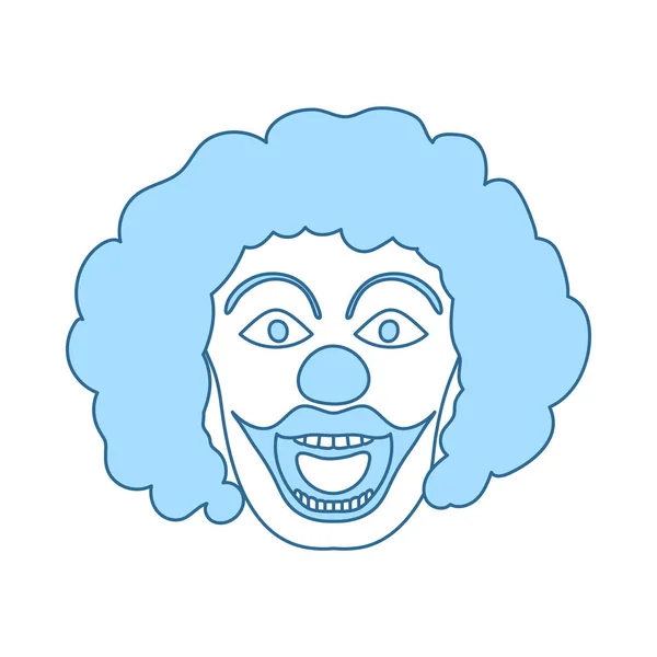 Піктограма Вечірки Клоуна Обличчя Тонка Лінія Синім Дизайном Заповнення Векторна — стоковий вектор