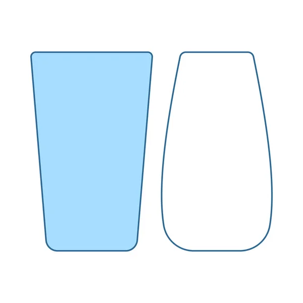 Zwei Brillensymbole Dünne Linie Mit Blauer Füllung Vektorillustration — Stockvektor