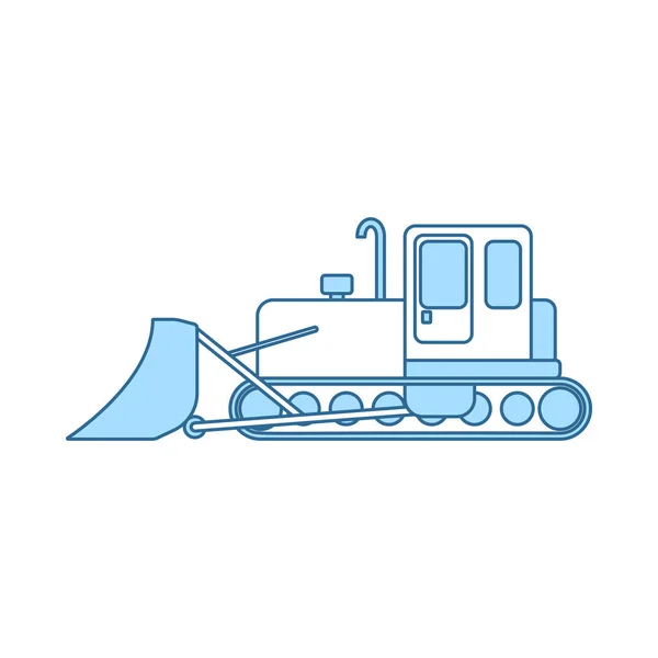 Ikona Budownictwa Bulldozer Cienka Linia Niebieskim Wypełnienia Projektu Ilustracja Wektorowa — Wektor stockowy