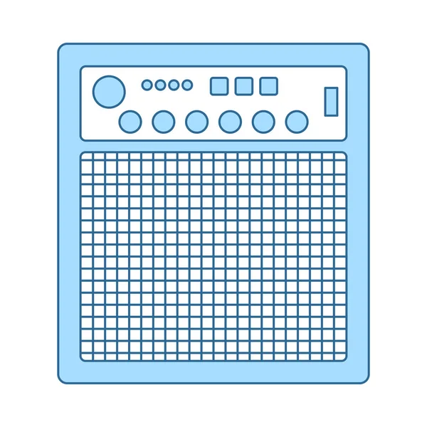 Audiomonitor Symbol Dünne Linie Mit Blauer Füllung Vektorillustration — Stockvektor