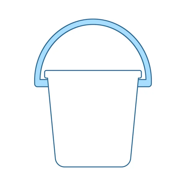 Icono Bucket Línea Delgada Con Diseño Relleno Azul Ilustración Vectorial — Vector de stock