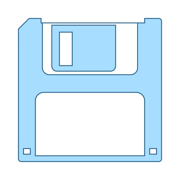 Icona Floppy Linea Sottile Con Disegno Blu Del Riempimento Illustrazione — Vettoriale Stock