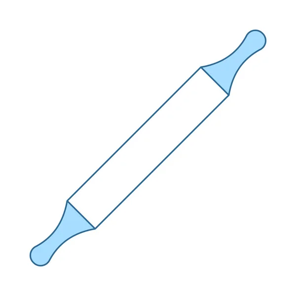 パン屋ピンロールアイコン 青い塗りつぶしデザインの細い線 ベクターイラスト — ストックベクタ