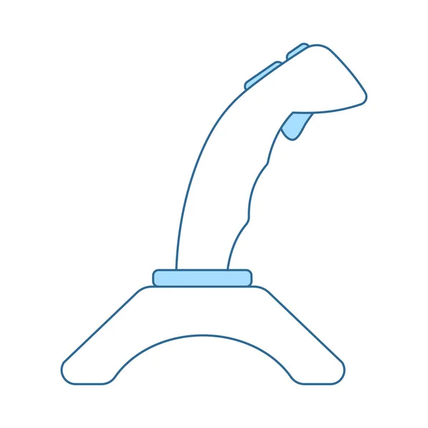 Joystick Icon Linea Sottile Con Disegno Blu Del Riempimento Illustrazione — Vettoriale Stock