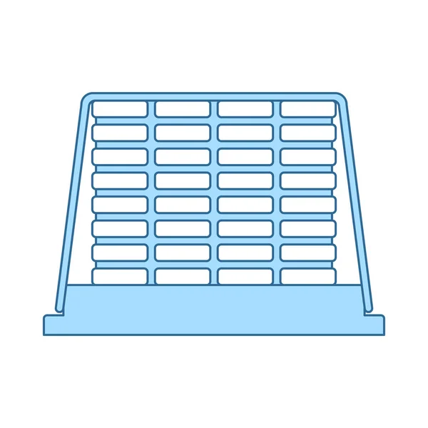 建筑托盘图标 细线与蓝色填充设计 矢量插图 — 图库矢量图片