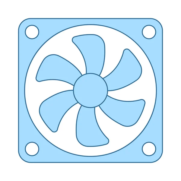 Icône Fan Ligne Mince Avec Conception Remplissage Bleu Illustration Vectorielle — Image vectorielle