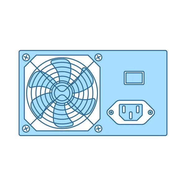 Power Unit Icon Thin Line Blue Fill Design Vector Illustration — Stock Vector