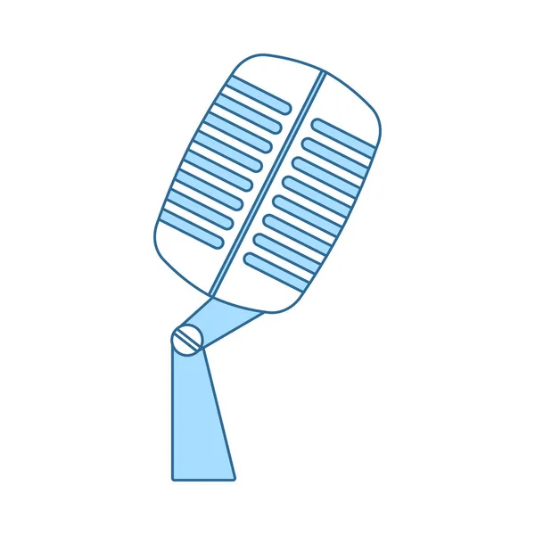 Ícone Microfone Antigo Linha Fina Com Design Preenchimento Azul Ilustração —  Vetores de Stock