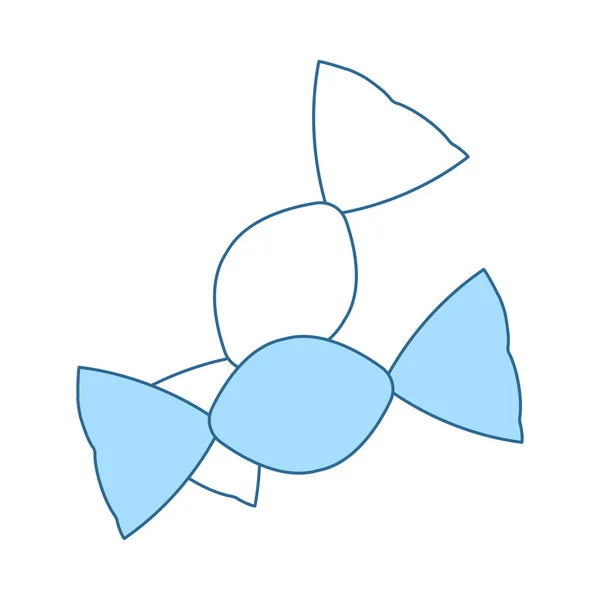 Candy Icon Línea Delgada Con Diseño Relleno Azul Ilustración Vectorial — Vector de stock