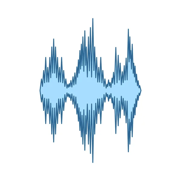 Icono Ecualizador Música Línea Delgada Con Diseño Relleno Azul Ilustración — Vector de stock