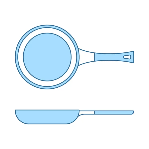 Kitchen Pan Icon 蓝色填充设计的细线 病媒图解 — 图库矢量图片