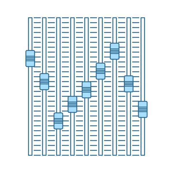 Icona Equalizzatore Musicale Linea Sottile Con Disegno Blu Del Riempimento — Vettoriale Stock